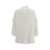 P.A.R.O.S.H. Cream Silk Blouse